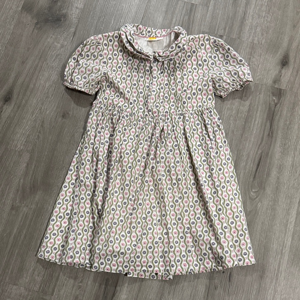 Mini Boden Kids Dress with Pink and Green Pattern